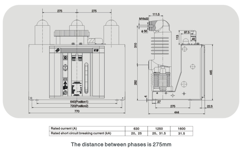 VIB-24kv Indoor Vacuum Circuit Breaker with Embedded Poles and Modular Mechanism