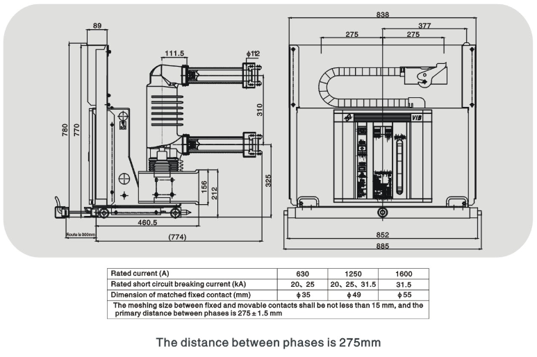 VIB-24kv Indoor Vacuum Circuit Breaker with Embedded Poles and Modular Mechanism